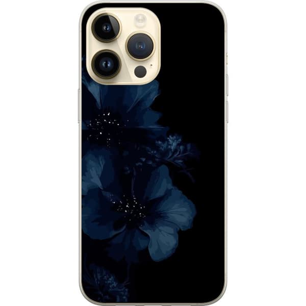Kompatibelt Mobildeksel til Apple iPhone 15 Pro Max Mörkblå blommor