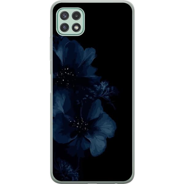Kompatibelt Mobildeksel til Samsung Galaxy A22 5G Mörkblå blommor