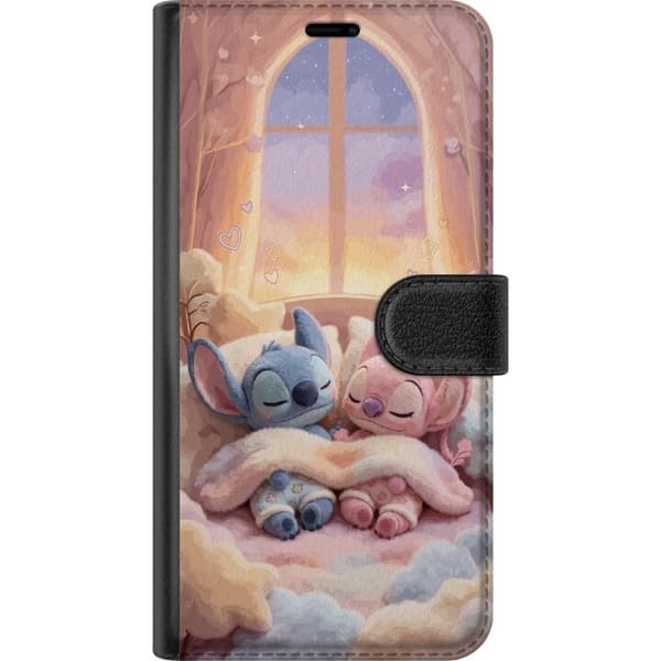 Kompatibelt Lommeboketui til Apple iPhone 13 Pro Sovende blå og rosa figurer i et koselig pastellmiljø