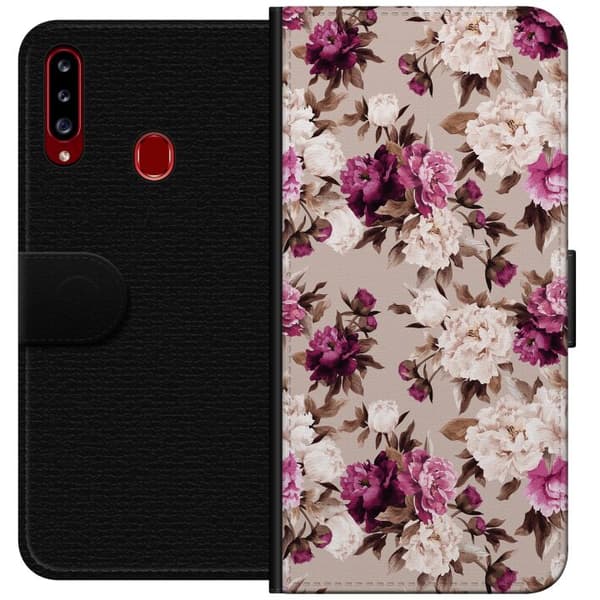 Kompatibelt Plånboksfodral till Samsung Galaxy A20s Blommor