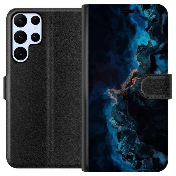 Kompatibelt Plånboksfodral till Samsung Galaxy S22 Ultra 5G Galaxy Marmor