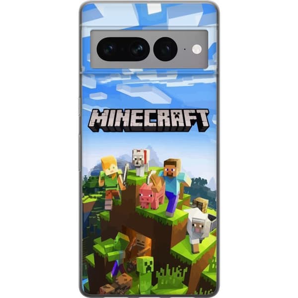 Kompatibelt Mobilskal till Google Pixel 7 Pro Minecraft pixelvärld Creeper gaming design