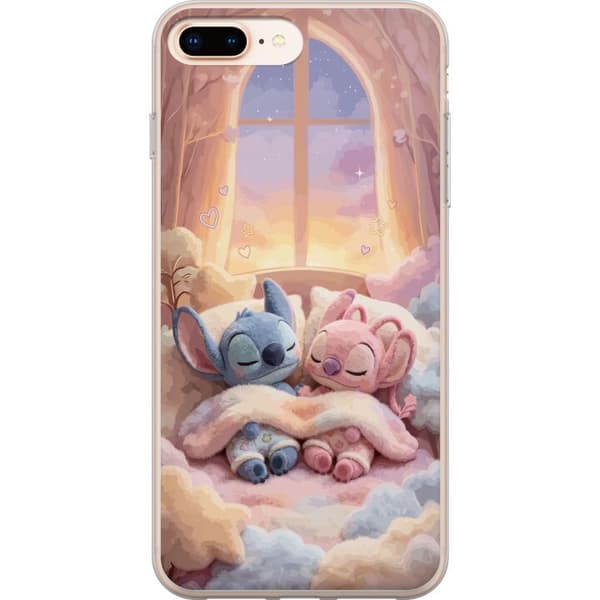 Kompatibelt Mobildeksel til Apple iPhone 8 Plus Sovende blå og rosa figurer i et koselig pastellmiljø