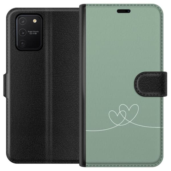 Kompatibelt Lommeboketui til Samsung Galaxy S10 Lite Grønt Hjerte