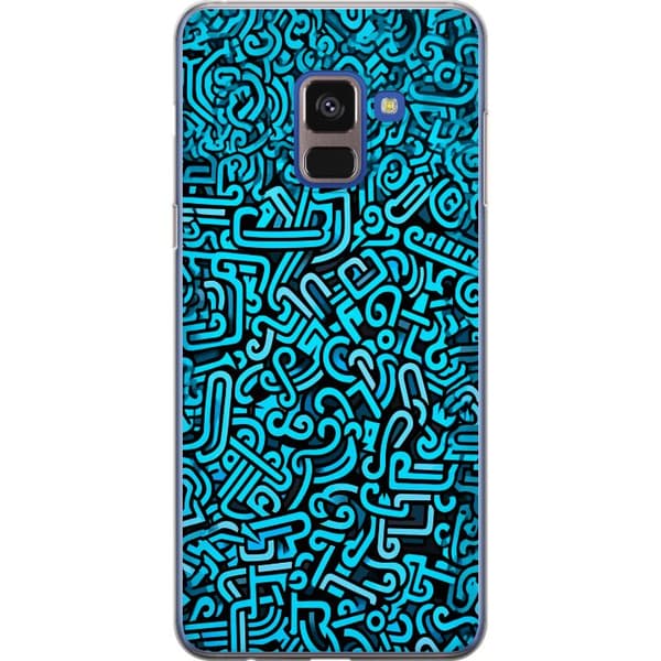 Kompatibelt Mobilskal till Samsung Galaxy A8 (2018) Blå abstrakt graffiti