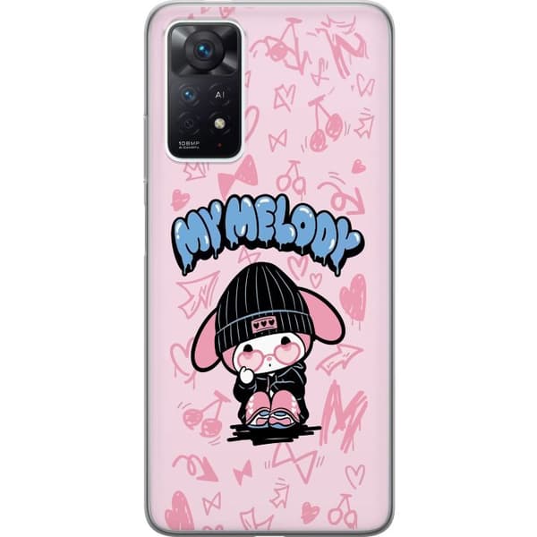 Kompatibelt Mobildeksel til Xiaomi Redmi Note 11 Pro Søt kaninfigur med hjertebriller og graffitimønster