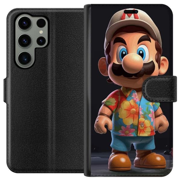 Kompatibel Tegnebogsetui til Samsung Galaxy S23 Ultra Super Mario