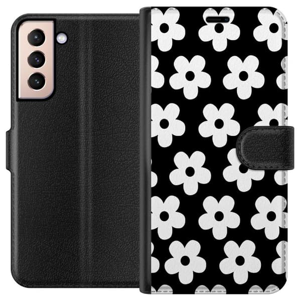 Kompatibelt Plånboksfodral till Samsung Galaxy S21 Blommor