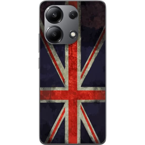 Kompatibelt Mobildeksel til Xiaomi Redmi Note 13 4G Britisk flagg med rustikk følelse