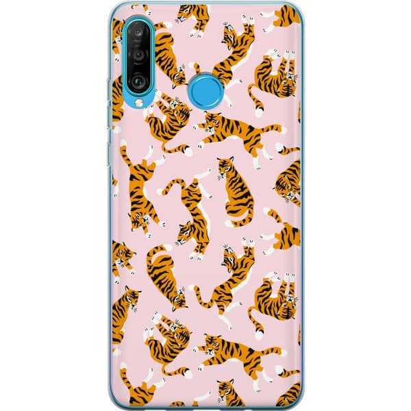 Kompatibelt Mobilskal till Huawei P30 lite Tiger