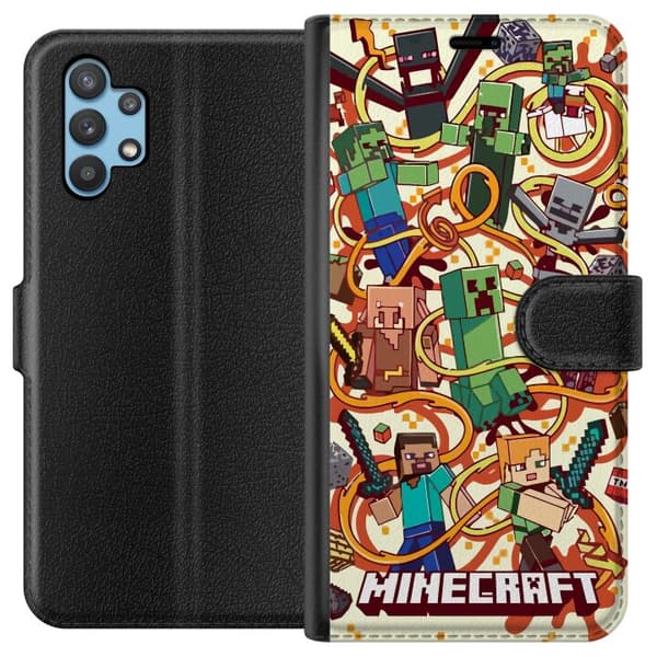Kompatibelt Plånboksfodral till Samsung Galaxy A32 5G Minecraft