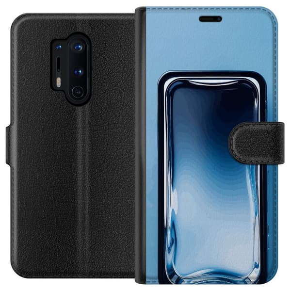 Kompatibel Tegnebogsetui til OnePlus 8 Pro Blå glaseffekt