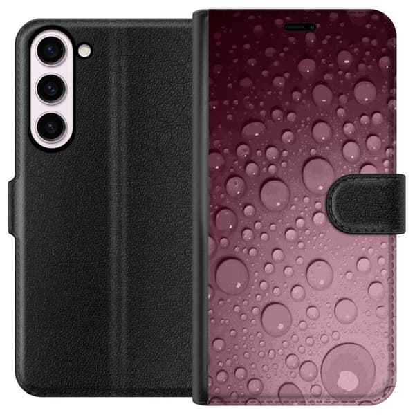 Kompatibel Tegnebogsetui til Samsung Galaxy S23+ Rosa vattendroppar