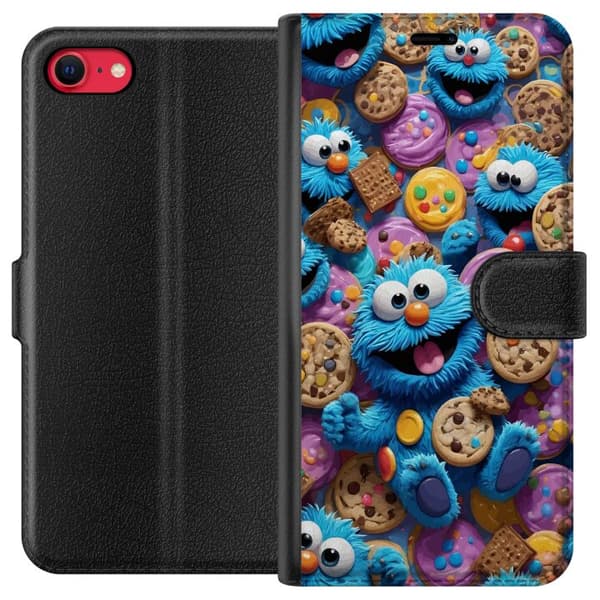 Kompatibelt Plånboksfodral till Apple iPhone 7 Blå kakmonster med kakor