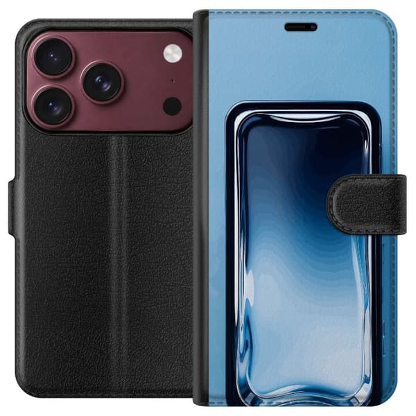 Kompatibel Tegnebogsetui til Apple iPhone 18 Pro Max Blå glaseffekt