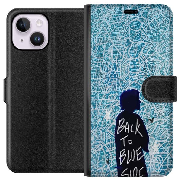 Kompatibel Tegnebogsetui til Apple iPhone 14 Plus Back To Blue Side