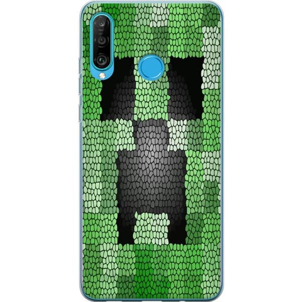 Kompatibelt Mobilskal till Huawei P30 lite Creeper / Minecraft