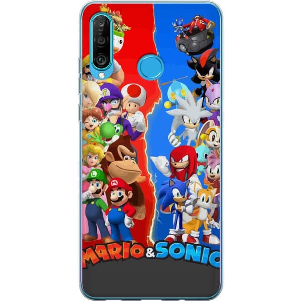Kompatibelt Mobilskal till Huawei P30 lite Super Mario