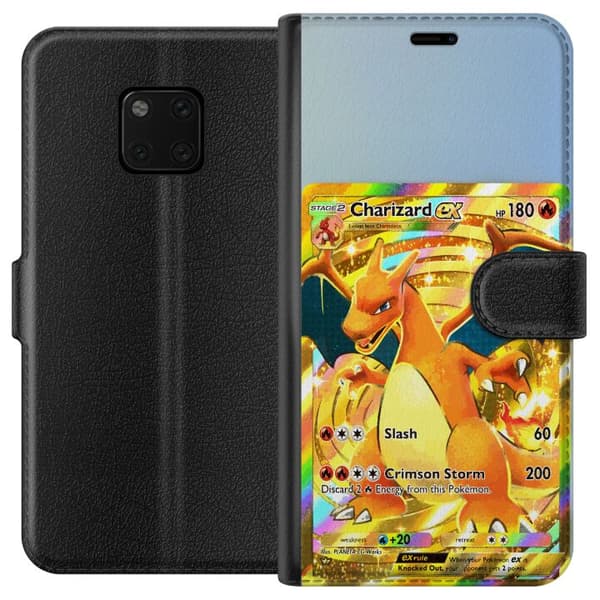 Kompatibel Tegnebogsetui til Huawei Mate 20 Pro Premiummotiv med Charizard EX
