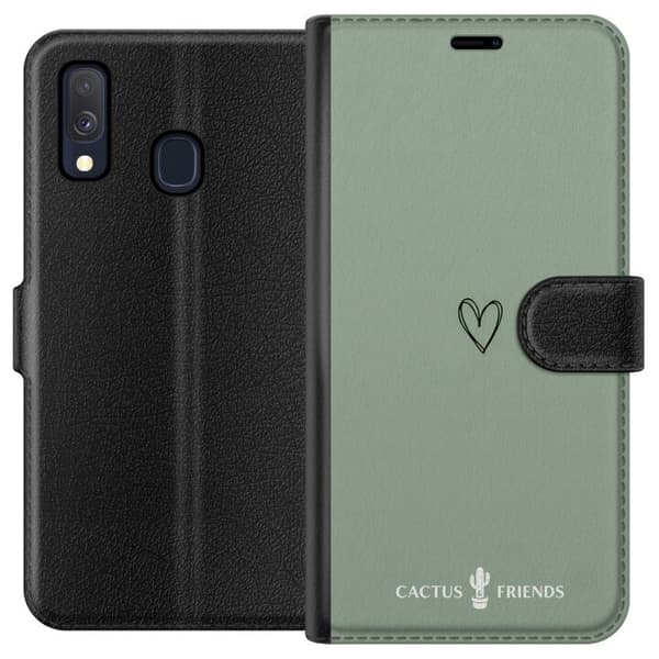 Kompatibel Tegnebogsetui til Samsung Galaxy A40 Kaktus og venner – SageLove
