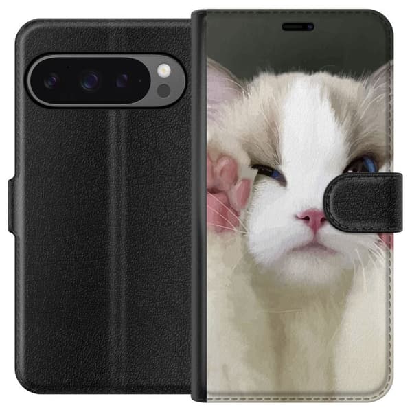 Kompatibelt Lommeboketui til Google Pixel 9 Pro XL Katt