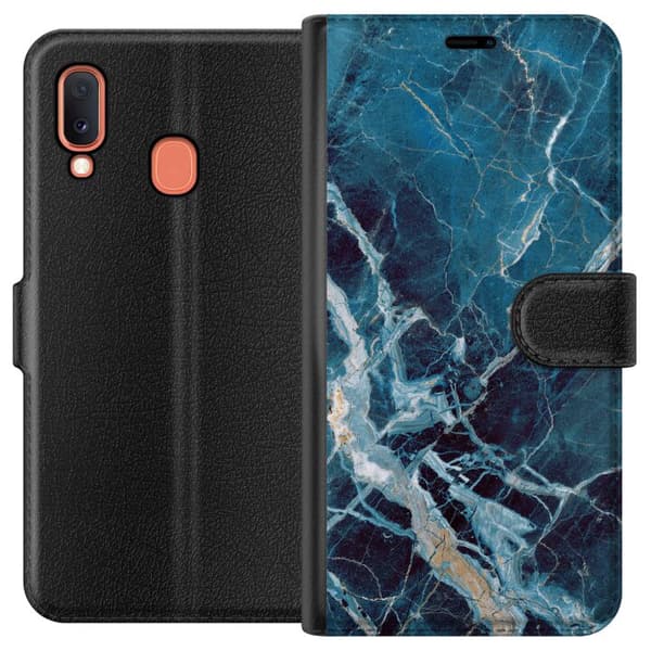 Kompatibelt Plånboksfodral till Samsung Galaxy A20e Marmor