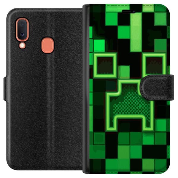 Kompatibelt Plånboksfodral till Samsung Galaxy A20e Minecraft