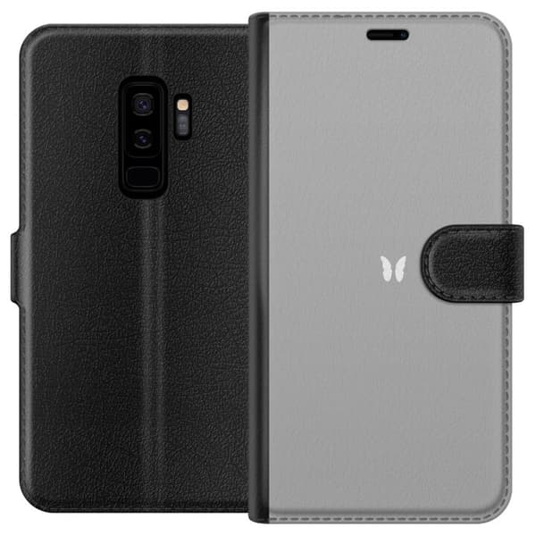 Kompatibelt Plånboksfodral till Samsung Galaxy S9+ Fjäril Grå