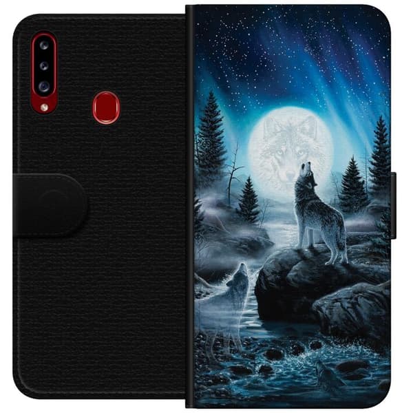 Kompatibelt Plånboksfodral till Samsung Galaxy A20s Wolf / Varg