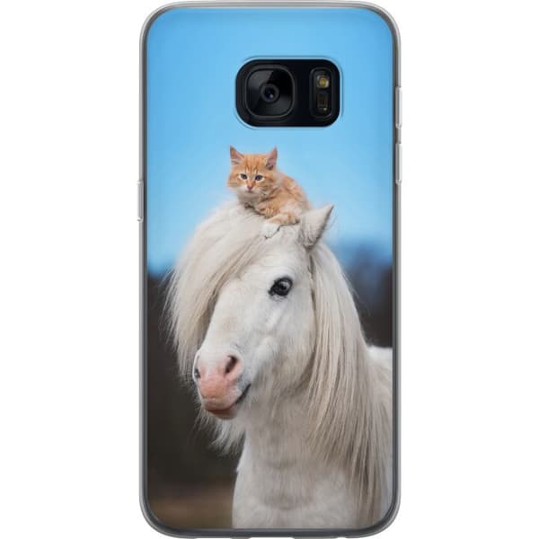 Kompatibelt Mobildeksel til Samsung Galaxy S7 Hest & Katt