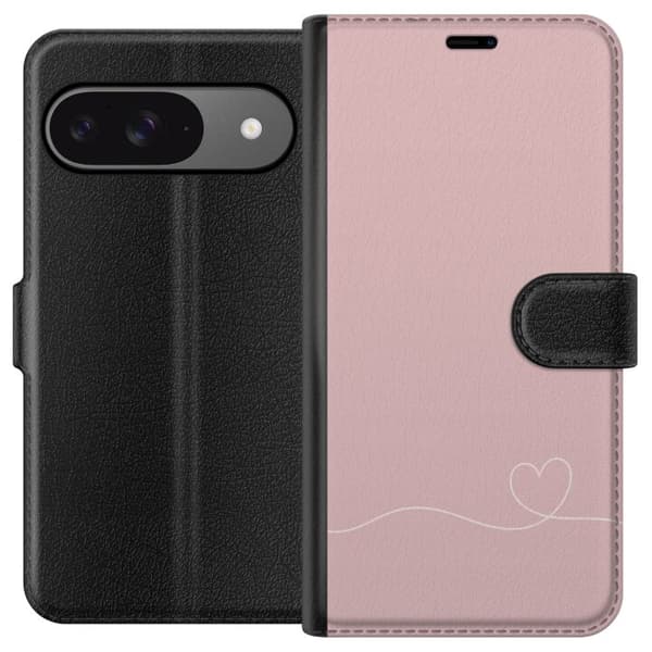 Kompatibel Tegnebogsetui til Google Pixel 9 Pro Lyserød Hjerne Design
