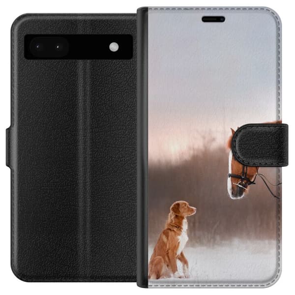 Kompatibelt Plånboksfodral till Google Pixel 6a Häst & Hund