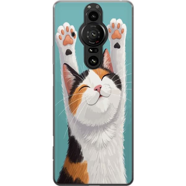 Kompatibelt Mobildeksel til Sony Xperia Pro-I Glad trefärgad katt