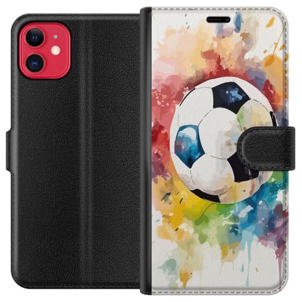 Kompatibel Tegnebogsetui til Apple iPhone 11 Fodbold