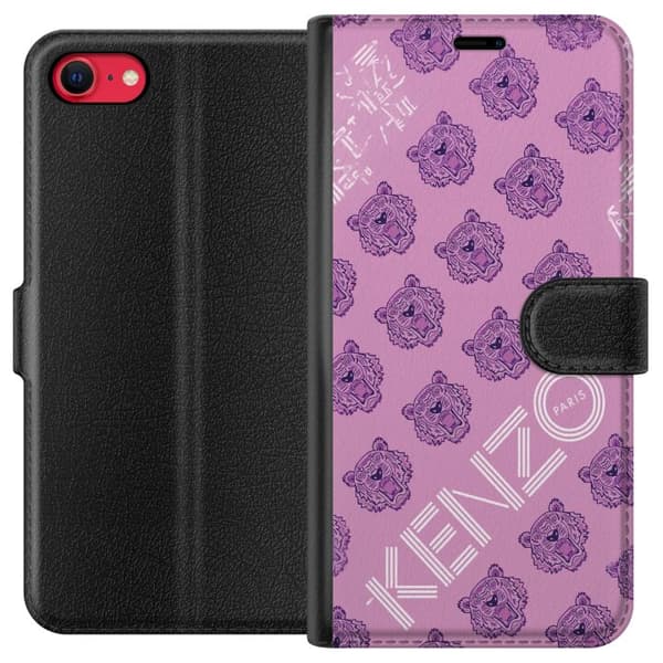 Kompatibel Tegnebogsetui til Apple iPhone 8 Trendy tigermotiv i lyserød design