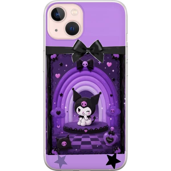 Kompatibelt Mobildeksel til Apple iPhone 13 Søt kaninfigur med lilla regnbue, hjerter og stjerner