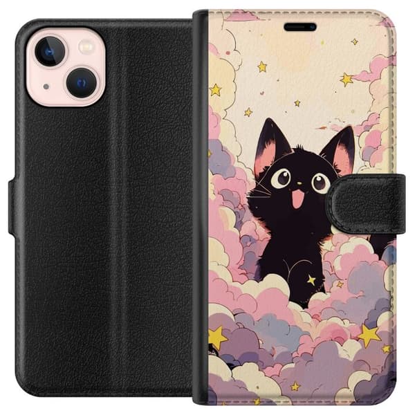 Kompatibelt Plånboksfodral till Apple iPhone 13 mini Kawaii Katt