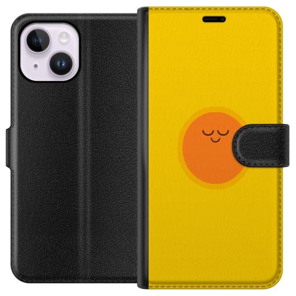 Kompatibelt Lommeboketui til Apple iPhone 15 Plus Sovande solfigur