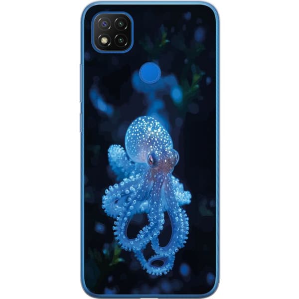 Kompatibelt Mobildeksel til Xiaomi Redmi 9C Nærbilde av blå blekksprut