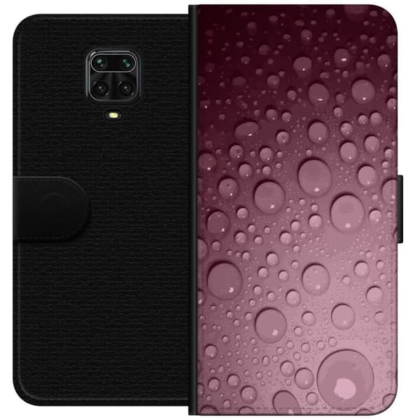 Kompatibel Tegnebogsetui til Xiaomi Redmi Note 9 Pro Rosa vattendroppar