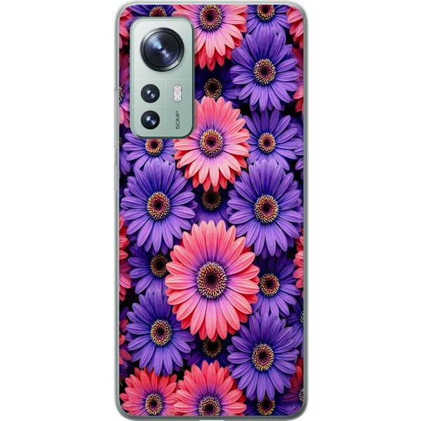 Kompatibelt Mobildeksel til Xiaomi 12 Lila och rosa blommor