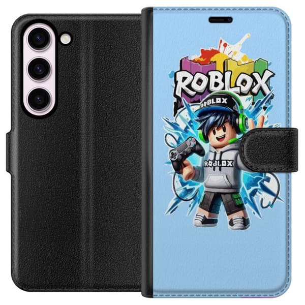 Kompatibel Tegnebogsetui til Samsung Galaxy S23 Roblox-gamerfigur med headset og controller