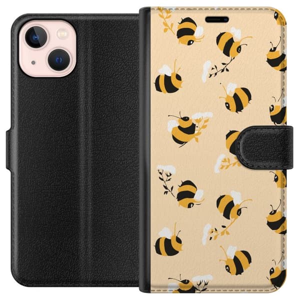 Kompatibelt Plånboksfodral till Apple iPhone 13 mini Humlor Mönster