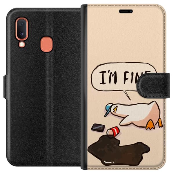 Kompatibelt Plånboksfodral till Samsung Galaxy A20e Full Anka