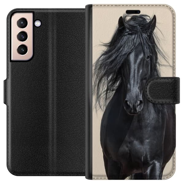Kompatibel Tegnebogsetui til Samsung Galaxy S21 Hest