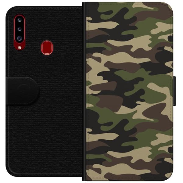 Kompatibelt Plånboksfodral till Samsung Galaxy A20s Militär