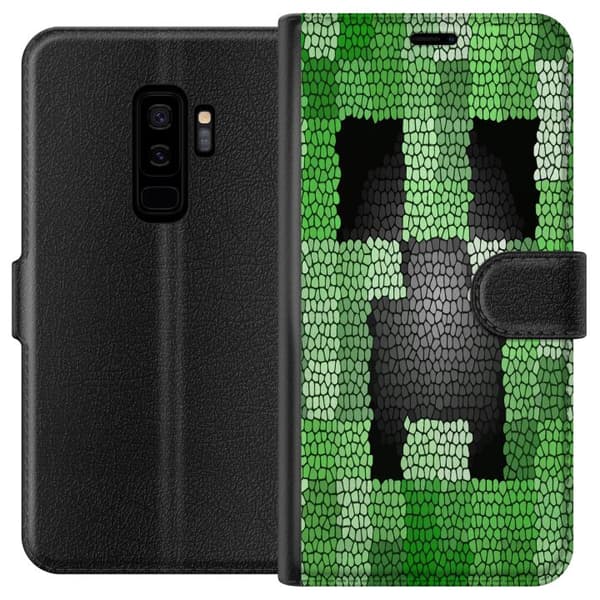 Kompatibelt Plånboksfodral till Samsung Galaxy S9+ Creeper / Minecraft