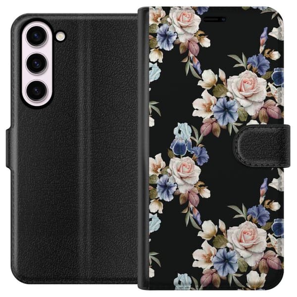 Kompatibel Tegnebogsetui til Samsung Galaxy S23+ Blomster