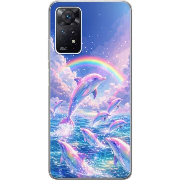 Kompatibelt Mobildeksel til Xiaomi Redmi Note 11 Pro 5G Glittrande regnbågsdelfiner