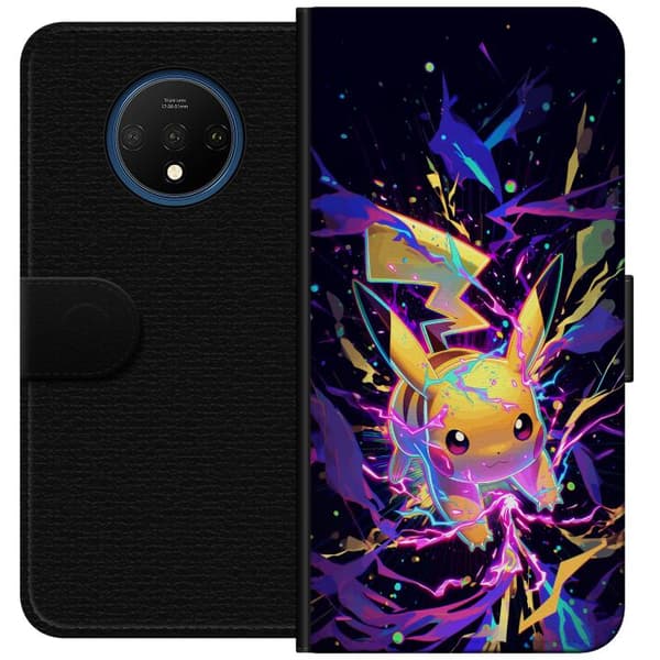 Kompatibel Tegnebogsetui til OnePlus 7T Dynamisk Pikachu-motiv med farverige effekter